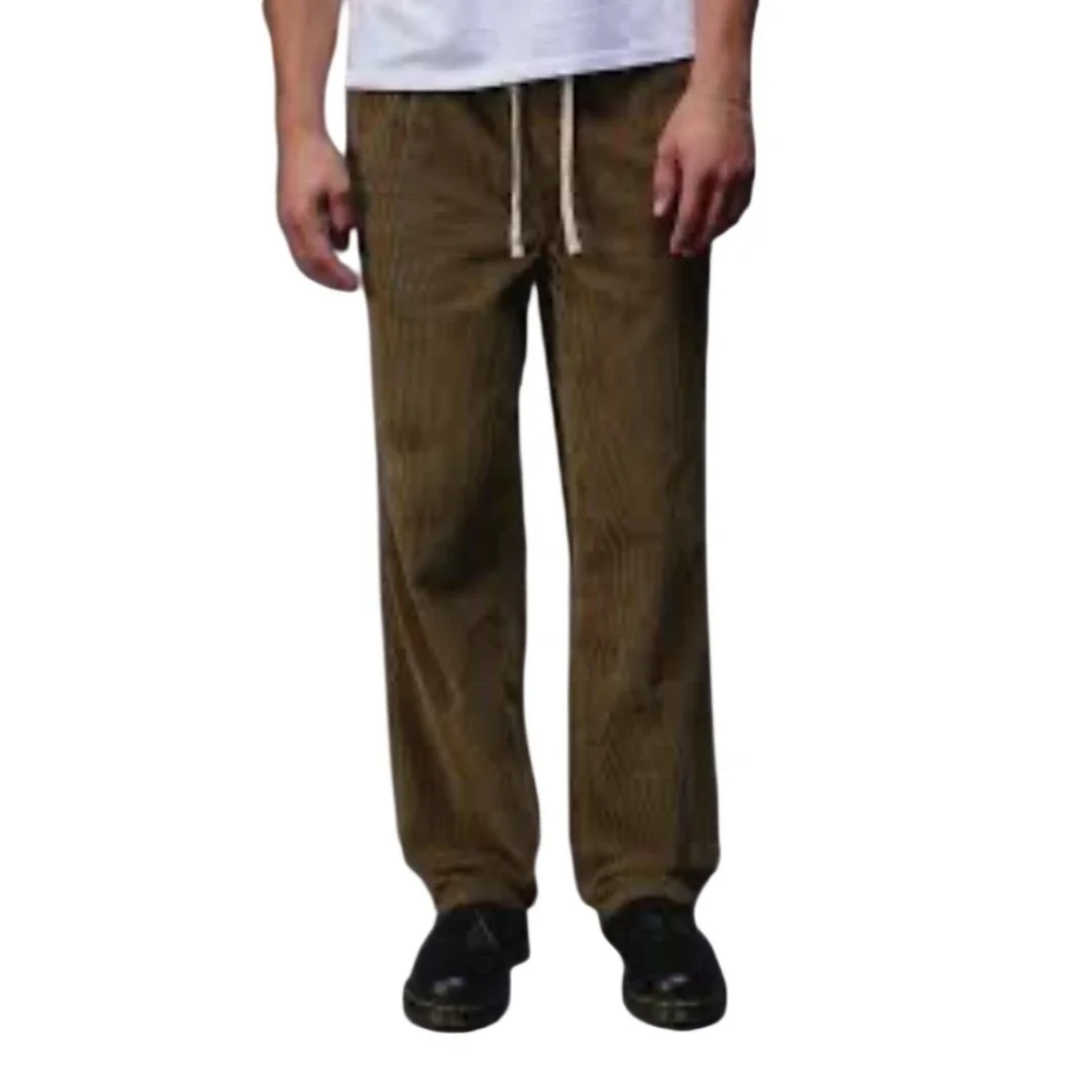 RSQ Pants Mens Large Straight Wash Cord Olive Straight Fit NEW